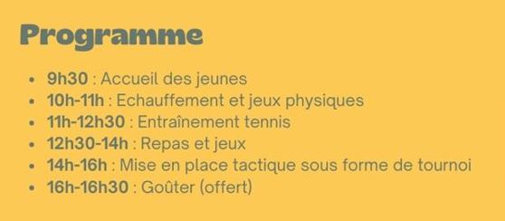 Stage avril 2026 programme