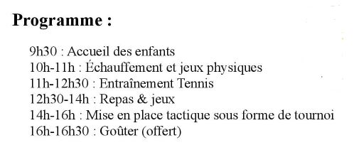 programme stage juillet 2025